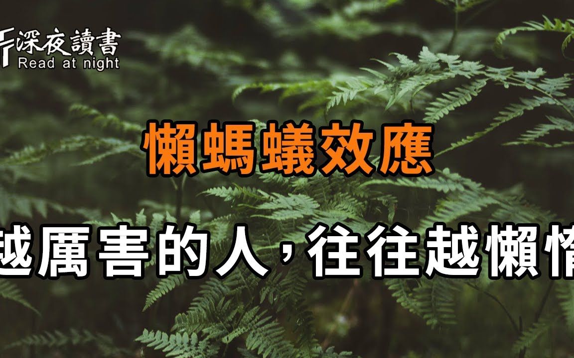 [图]为什么这种人很「懒惰」，却能比99%的人还优秀？懒蚂蚁效应给出的答案，让人恍然大悟！看懂的人都赚翻了【深夜读书】