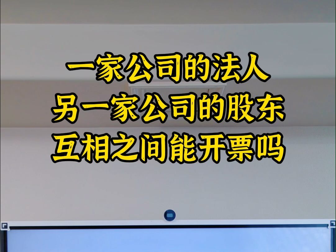 一家公司的法人另一家公司的股东,互相之间能开票吗哔哩哔哩bilibili