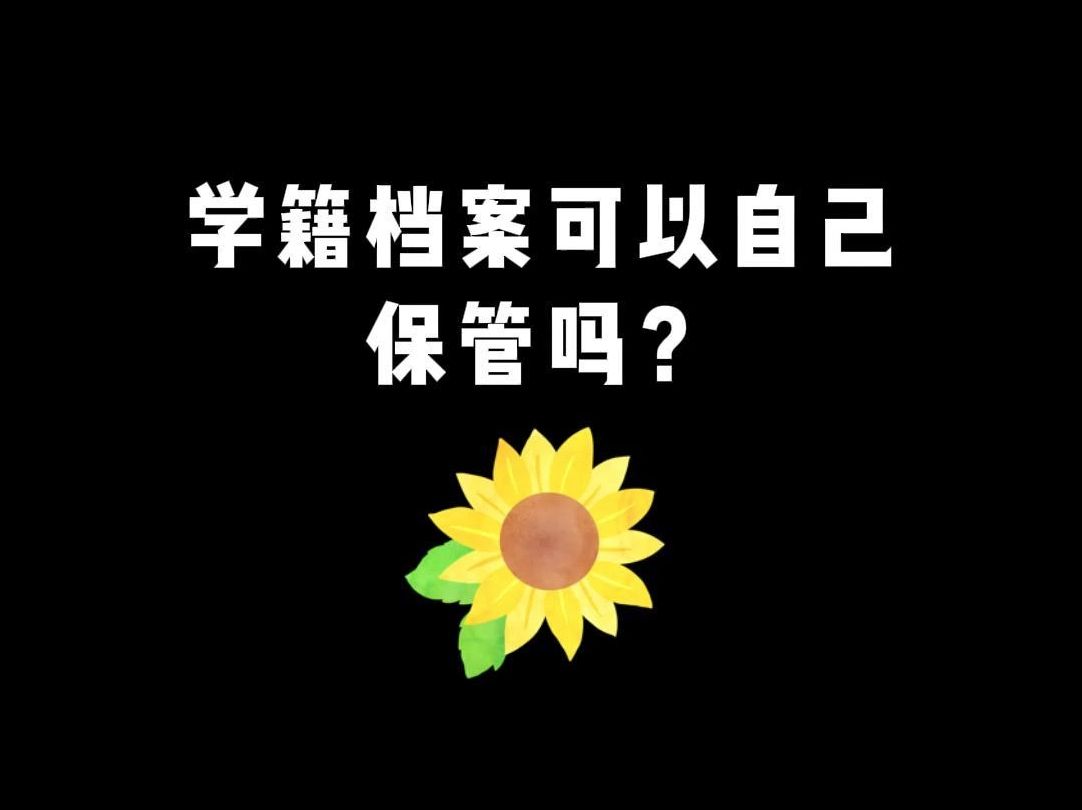 学籍档案可以自己保管吗?哔哩哔哩bilibili