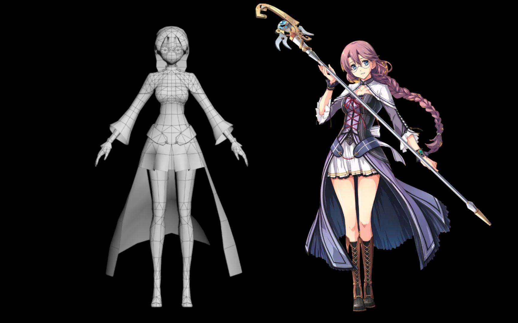 【3d】二次元人物布线 3dmax长腿老婆模型制作教程