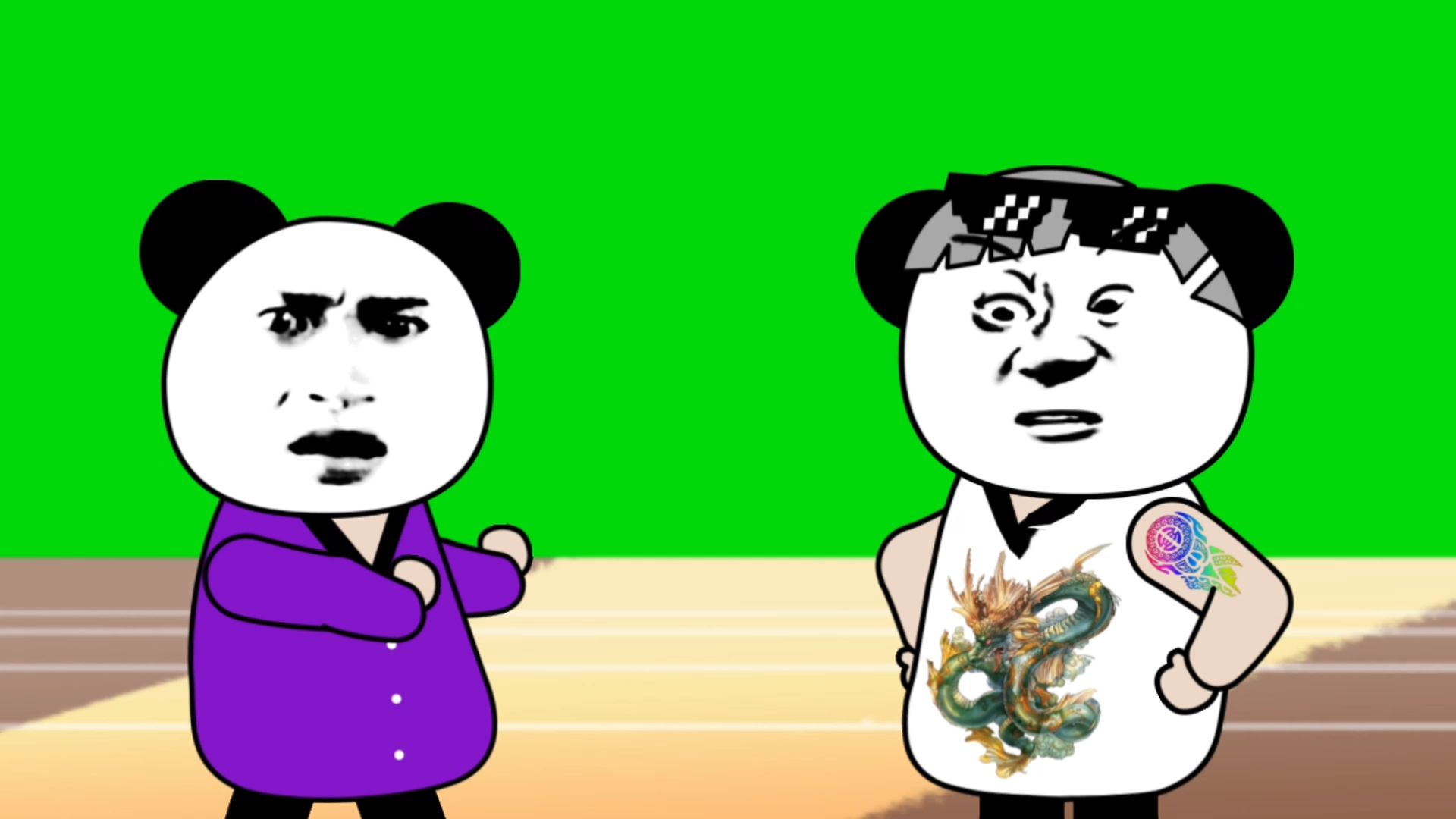 沙雕动画片:搞笑吹牛二人转,后面有绿慕素材