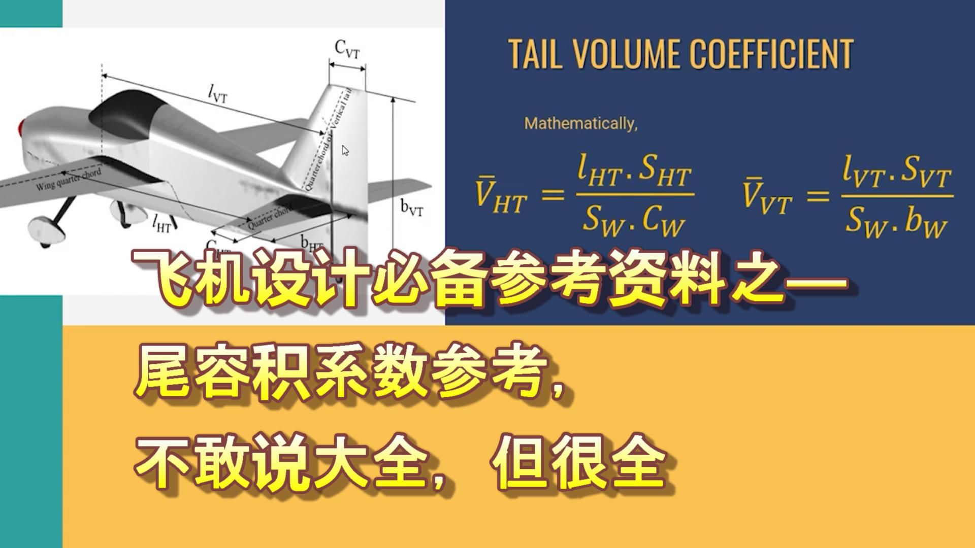 飞机设计必备——各种飞机类型及具体机型的水平尾翼及垂直尾翼容积系数数值,用于设计参考哔哩哔哩bilibili