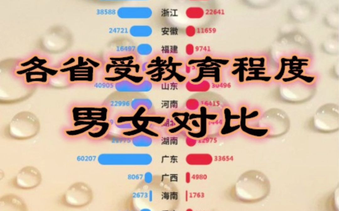 各省受教育程度男女对比【数据可视化】哔哩哔哩bilibili