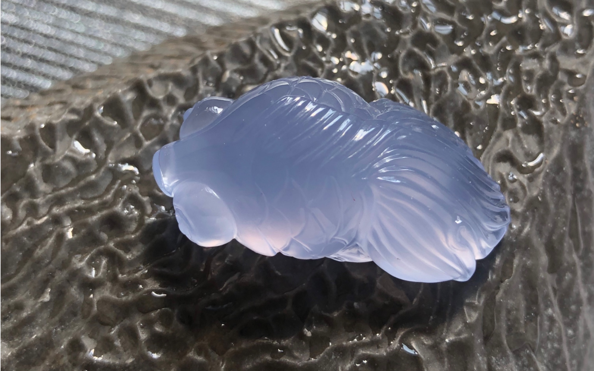 蓝紫色胖金鱼|大杨树玛瑙金鱼吊坠