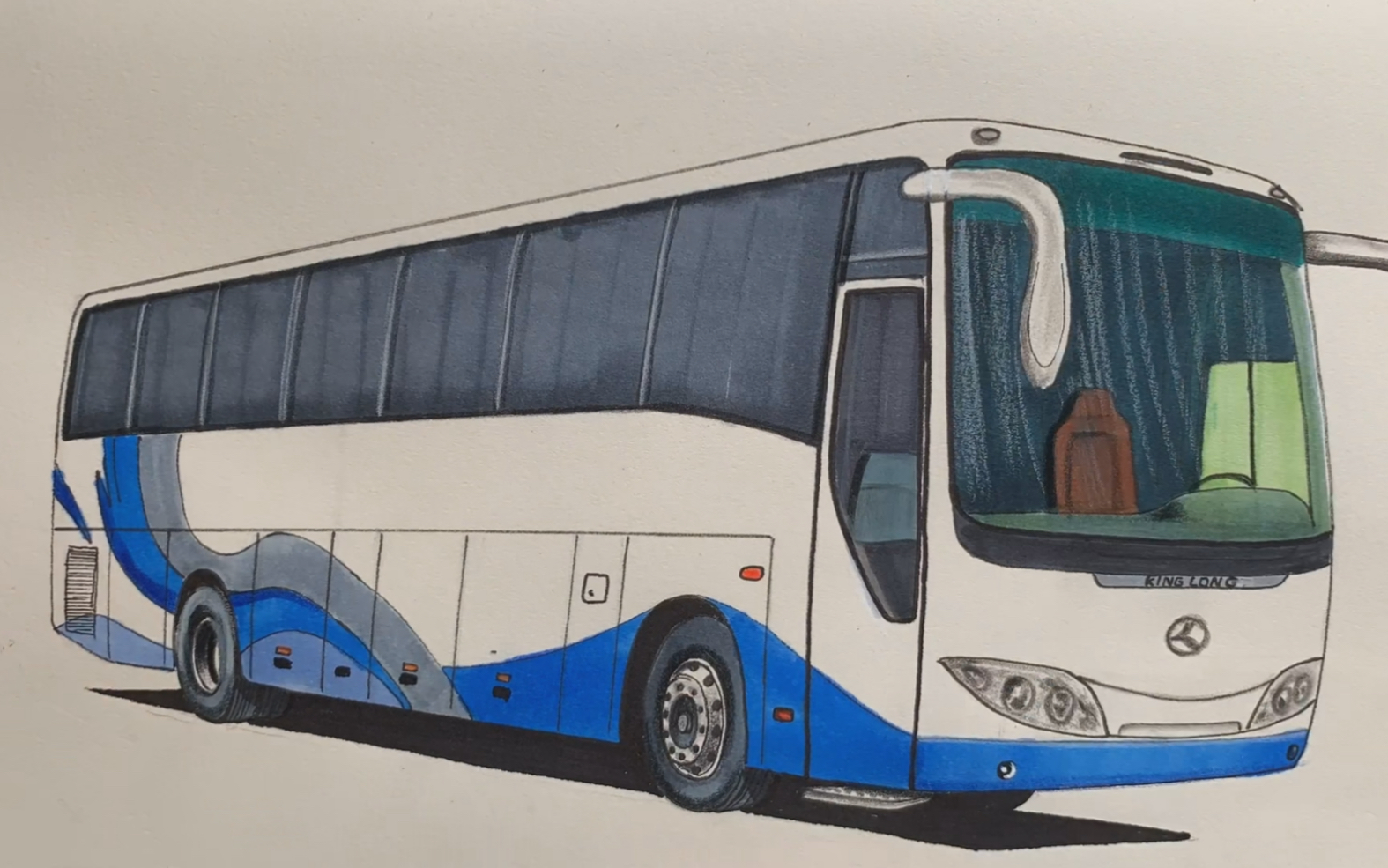 手绘金龙客车,经不经典