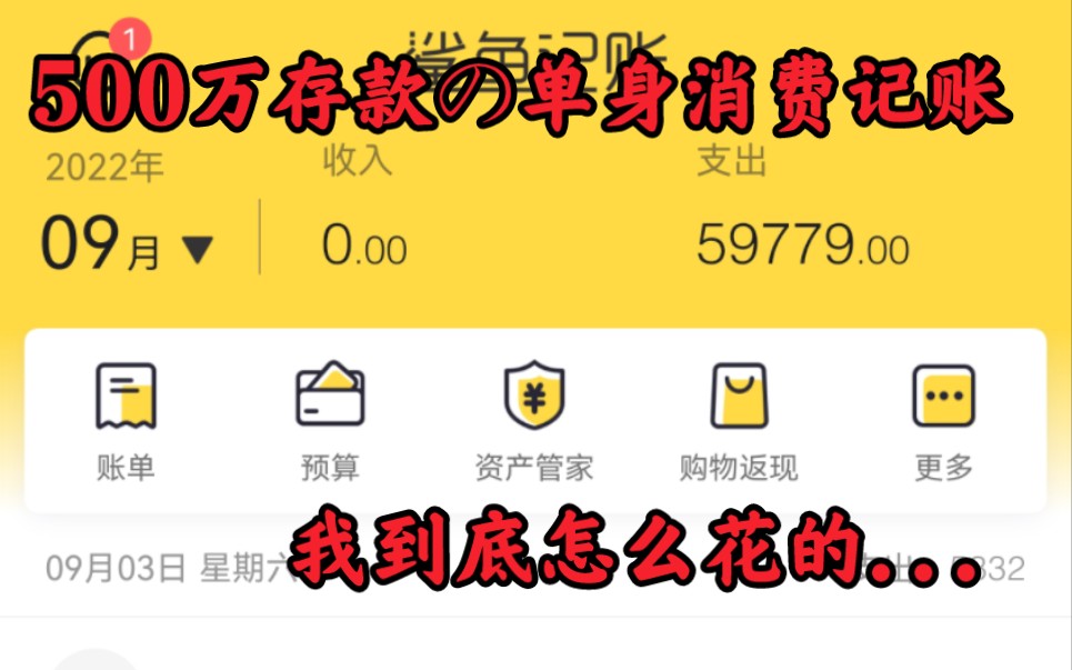 500万存款の单身消费记录(2022年9月记账)哔哩哔哩bilibili