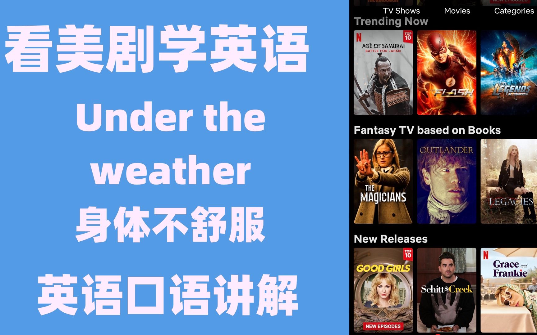 [图]看美剧学英语：under the weather 身体不舒服，英语口语，听力