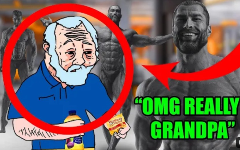 [gigachad]当年过八旬的老爷爷来到gigachad健身房