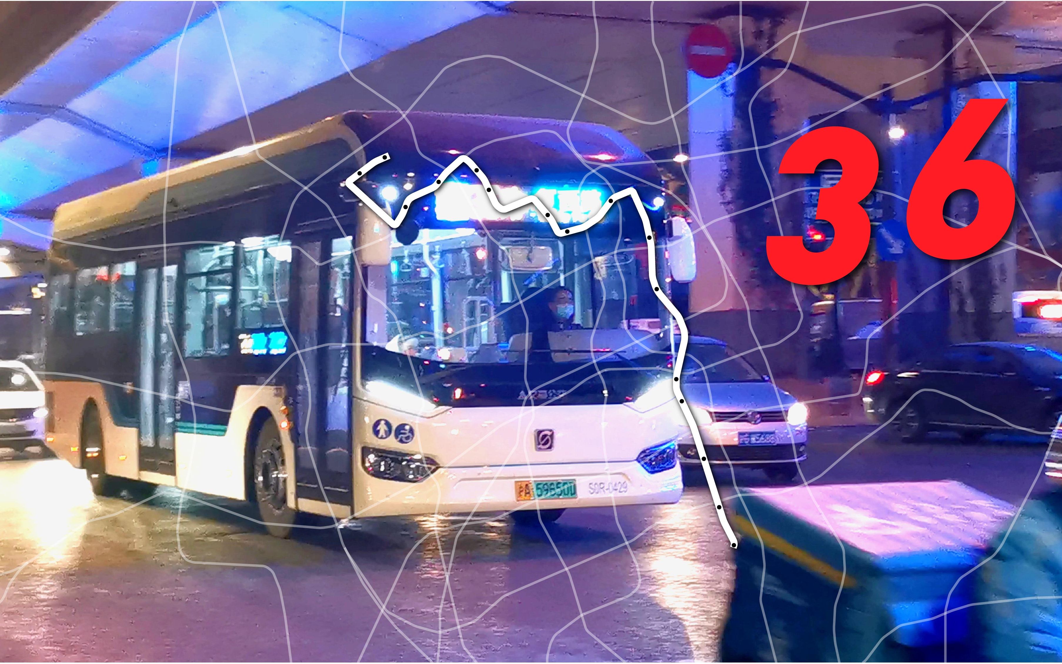 上海公交36路(卢浦大桥→东新路光复西路)前挡视角展望pov【pov100】