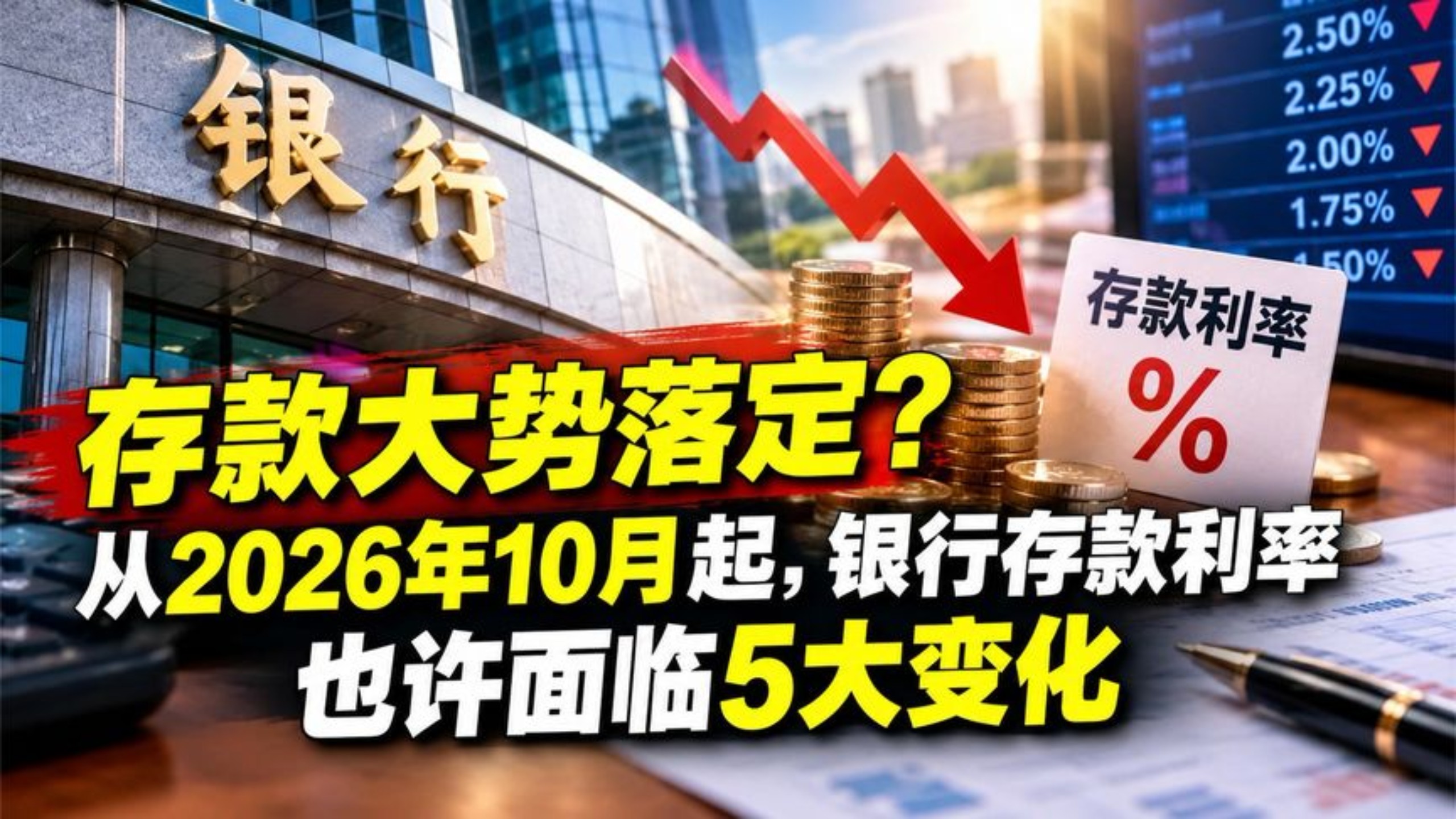 存款大势落定？从2026年10月起，银行存款利率，也许面临5大变化