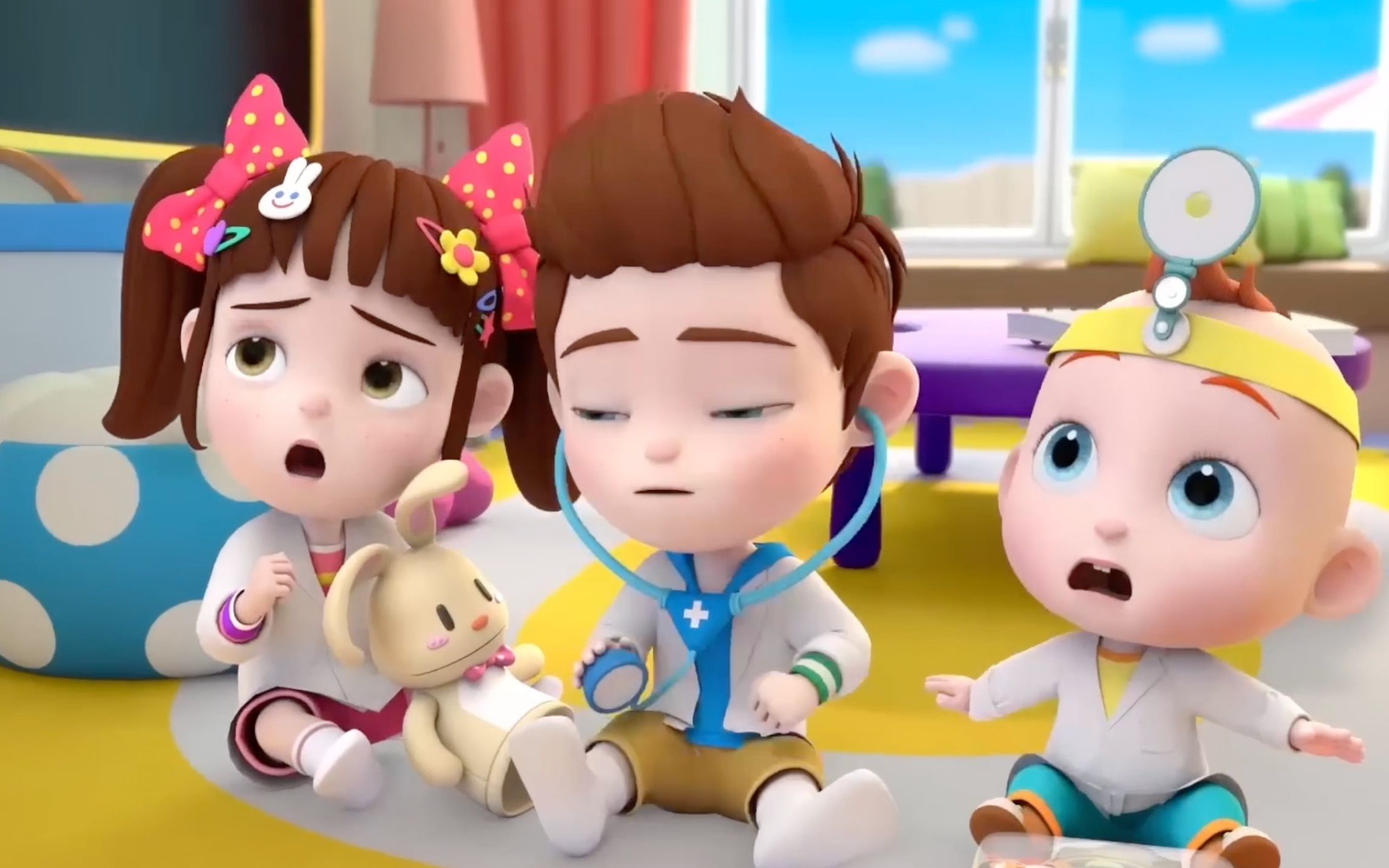 早教启蒙:宝宝的哥哥生病了,妹妹带着弟弟来看病了