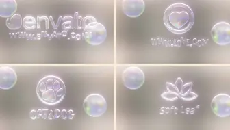 AE模板-可爱卡通粉色的泡泡样式的文字标题和logo标志特效动画 Bubbles Logo Text Intro