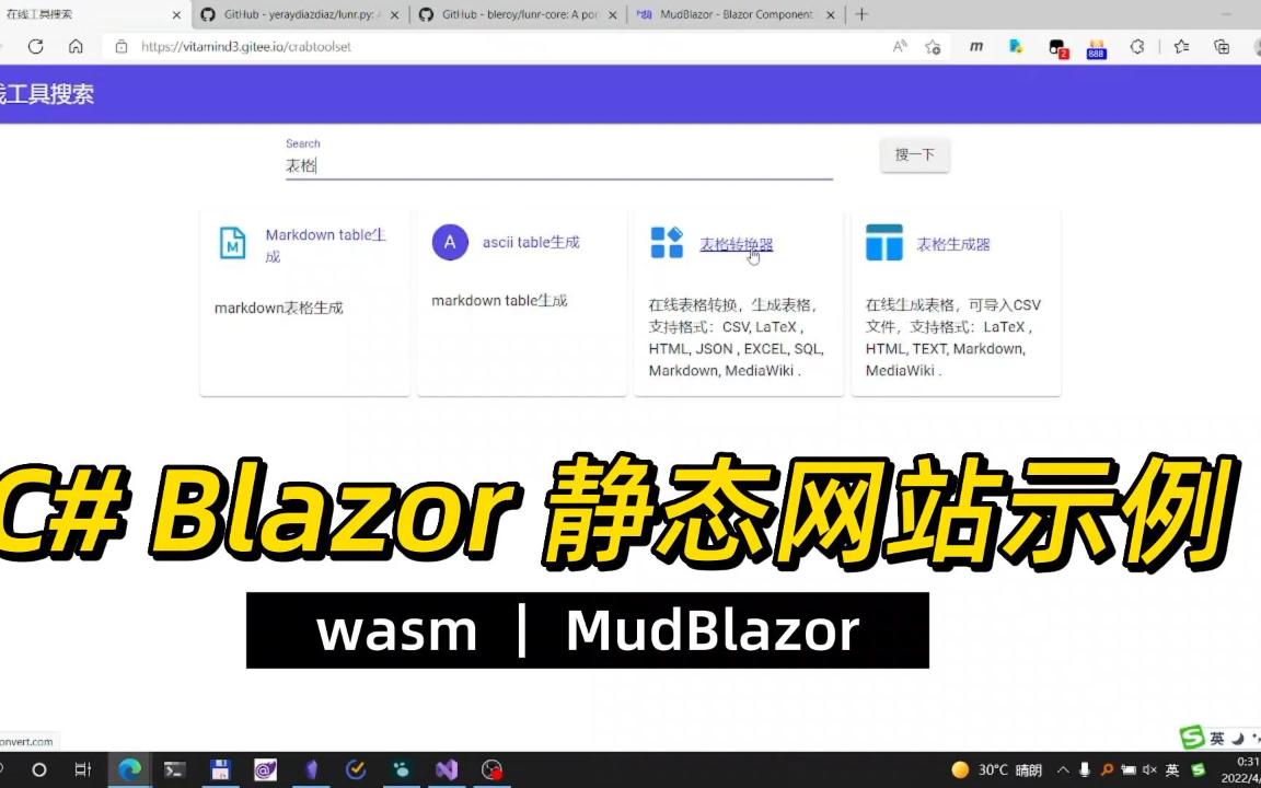 C# Blazor wasm 静态网站示例(MudBlazor)哔哩哔哩bilibili