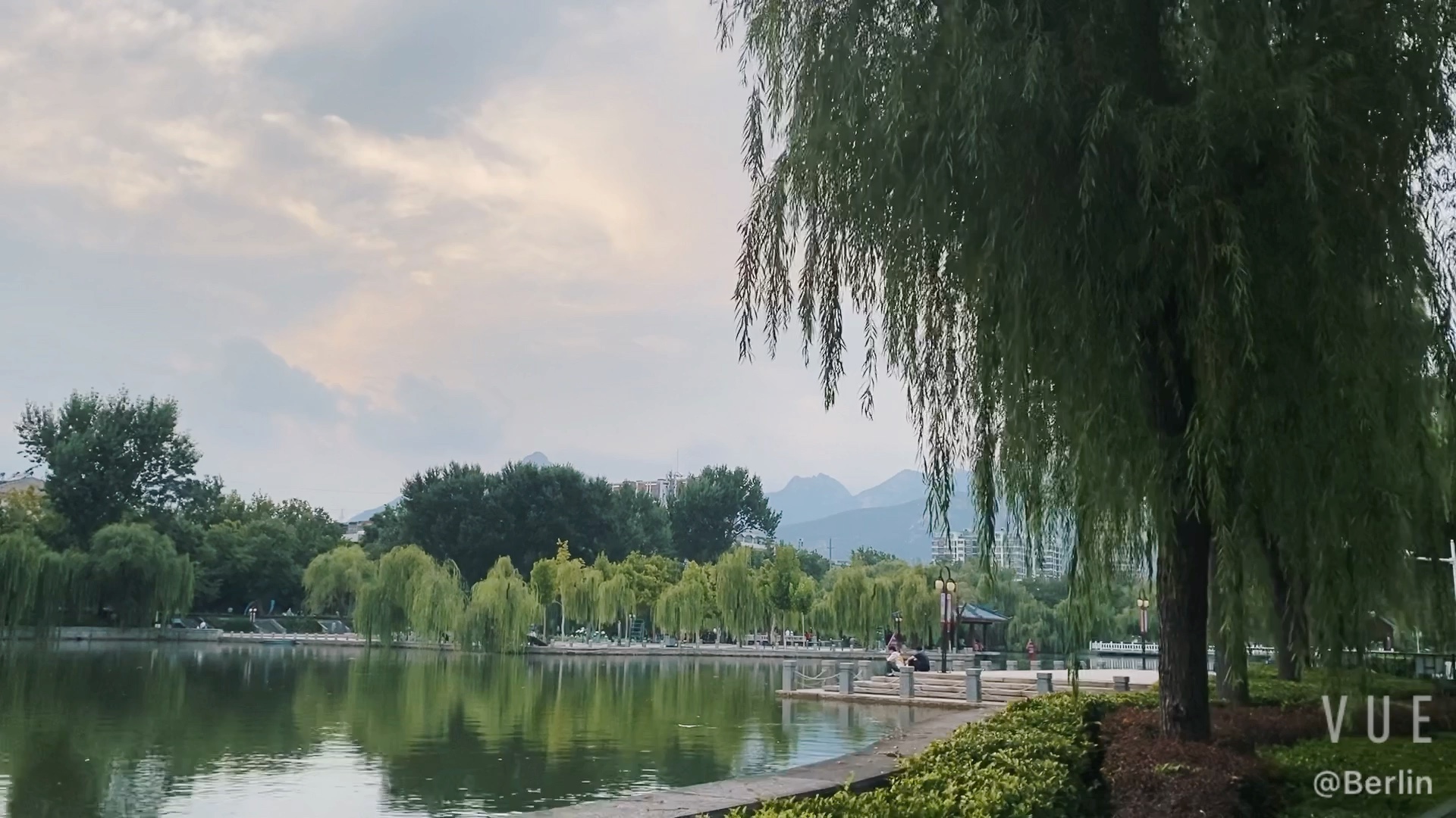 泰安東湖公園傍晚時分