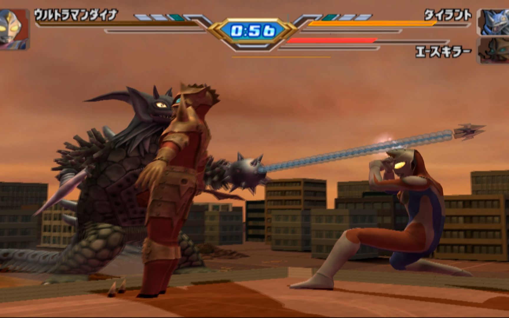 奥特曼格斗:戴拿vs艾斯杀手和泰兰特,两个都是甩动,谁更强呢?