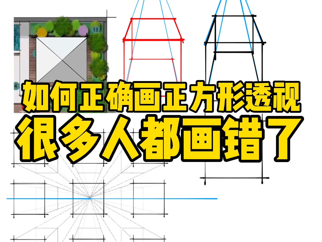 你会画正方形的透视吗?哔哩哔哩bilibili