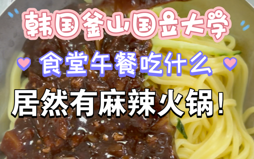 韩国釜山国立大学食堂.19 炸酱面、炸饺子、玉米沙拉、麻辣火锅、橙汁,感谢食堂的馈赠哔哩哔哩bilibili