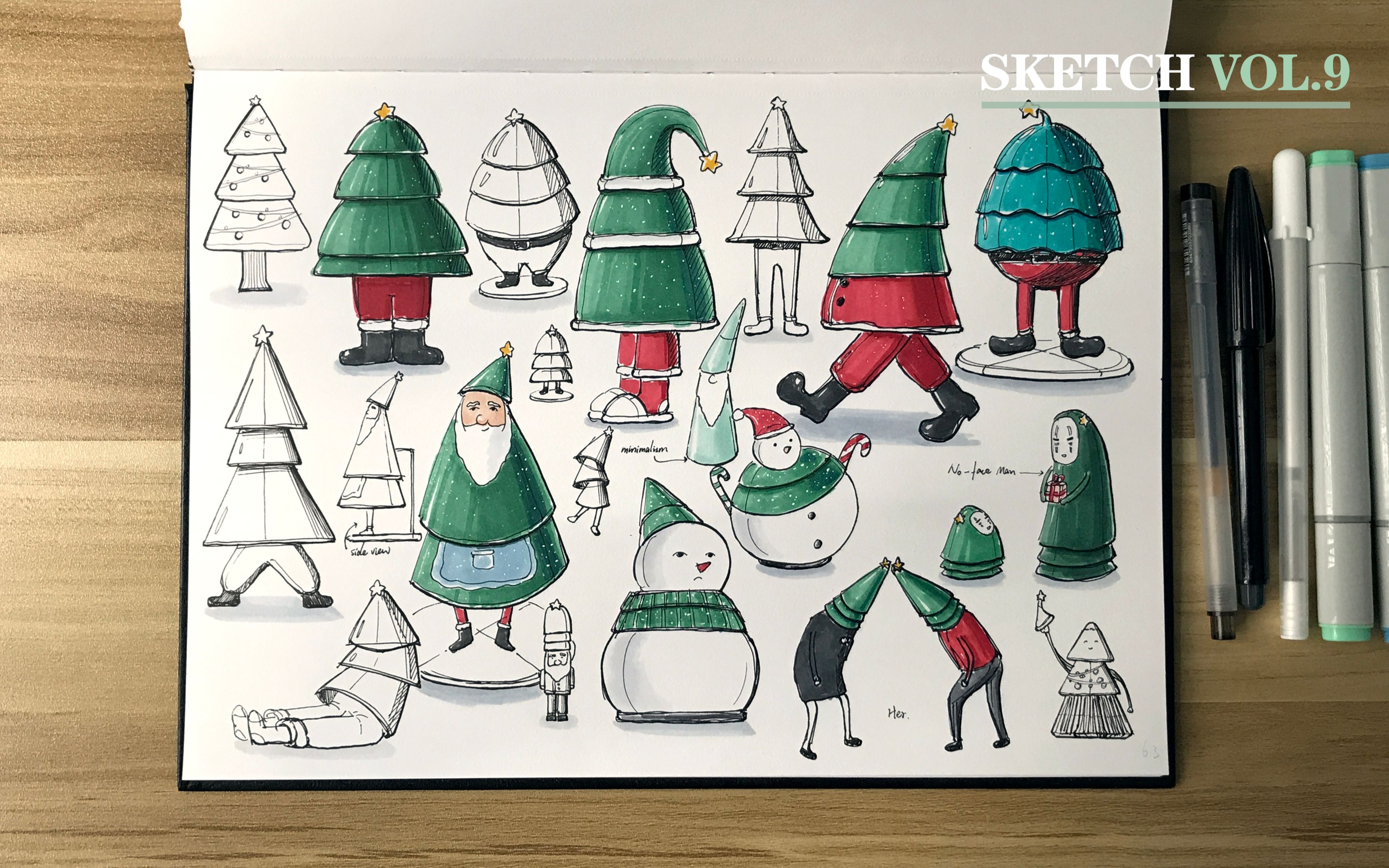 一些圣诞树小摆件|拟人化|设计手绘vol.