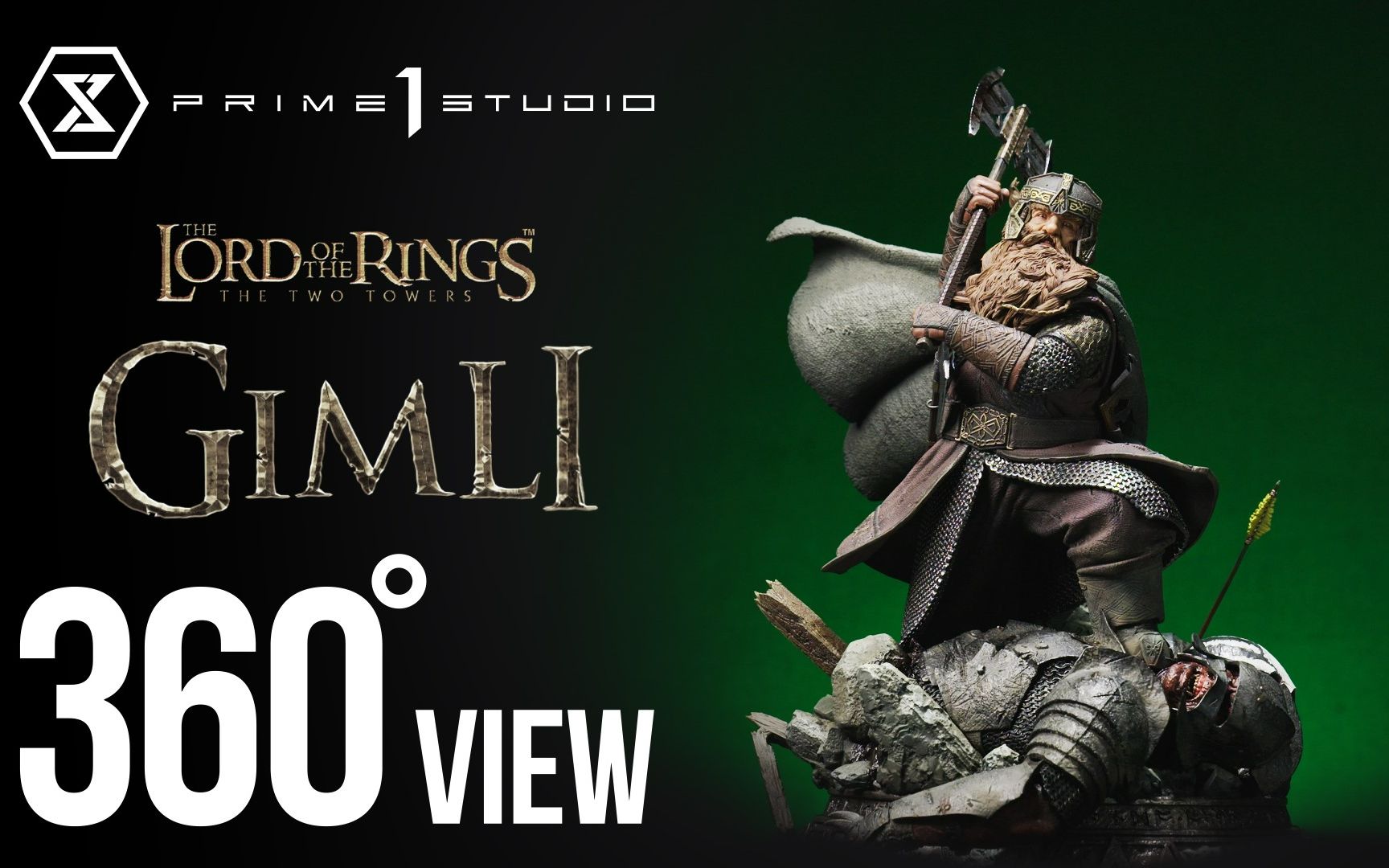 【Prime1Studio】360度展示|PMLOTR09 吉姆利 《指环王:双塔奇兵》哔哩哔哩bilibili