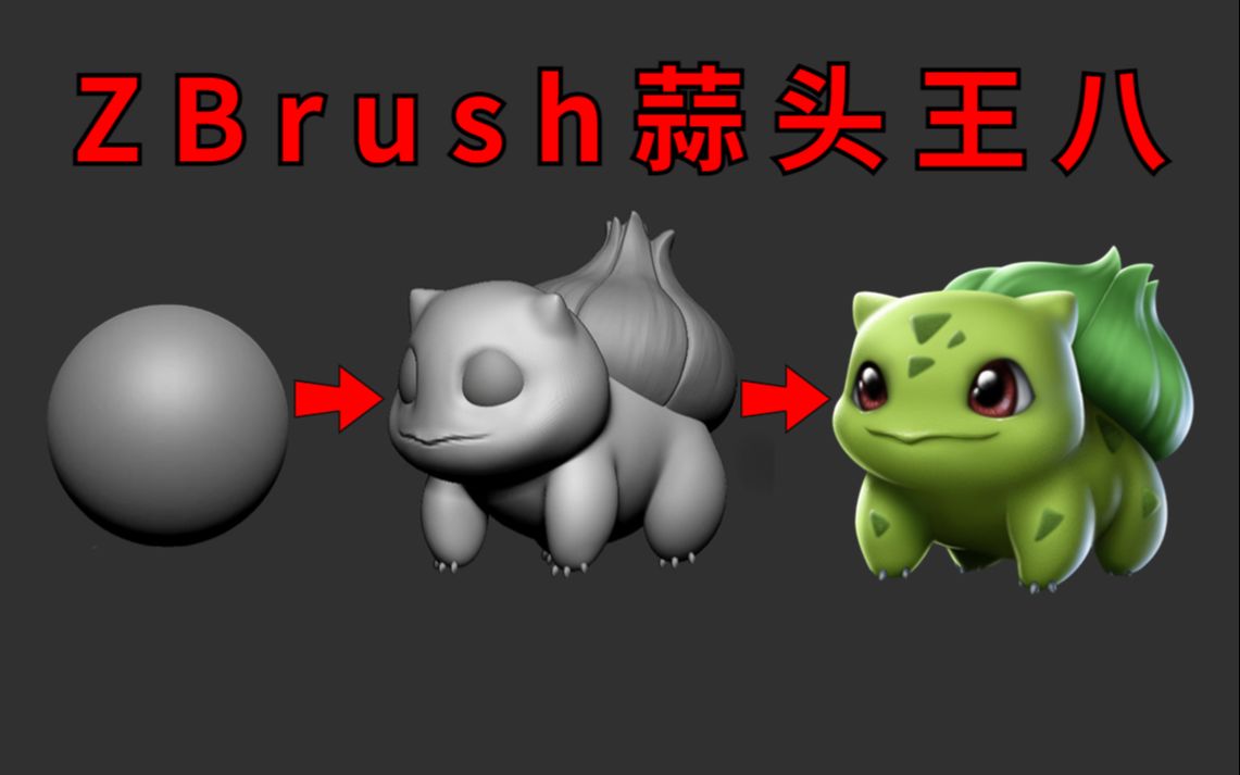 zbrush零基础建模教程 蒜头王八全流程建模超详细讲解