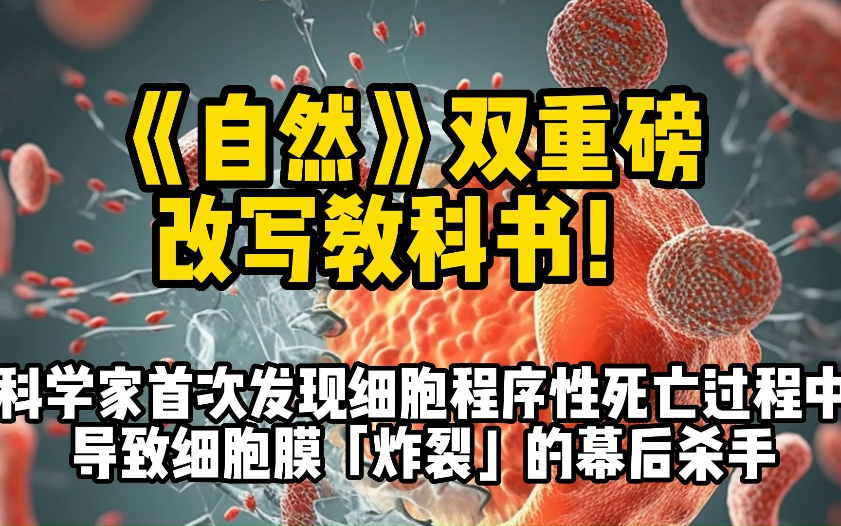 [图]《自然》双重磅改写教科书！科学家首次发现细胞程序性死亡过程中导致细胞膜[爆裂]的幕后杀手