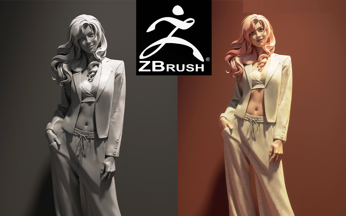 【zbrush+MD教程】 精致西装3D服装制作,3D女性人物雕刻大型到细节思路技巧哔哩哔哩bilibili