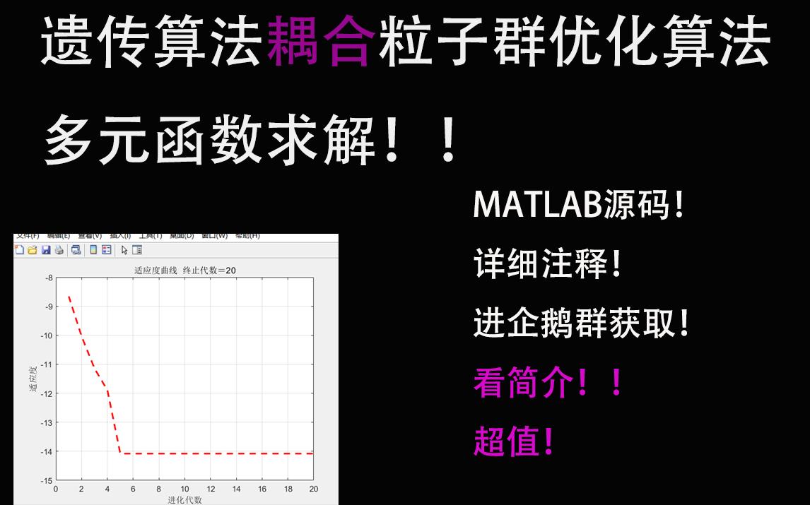 【群智能优化算法】遗传算法耦合粒子群优化算法+多元函数求解+matlab哔哩哔哩bilibili
