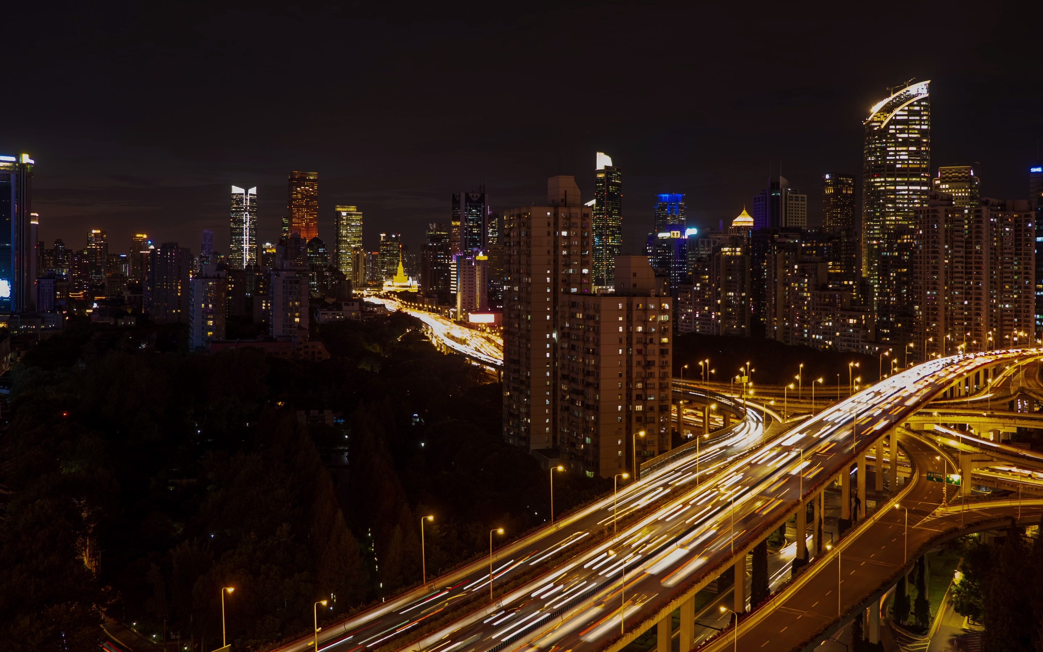 【延时摄影】上海延安高架晚霞车流延时 221020