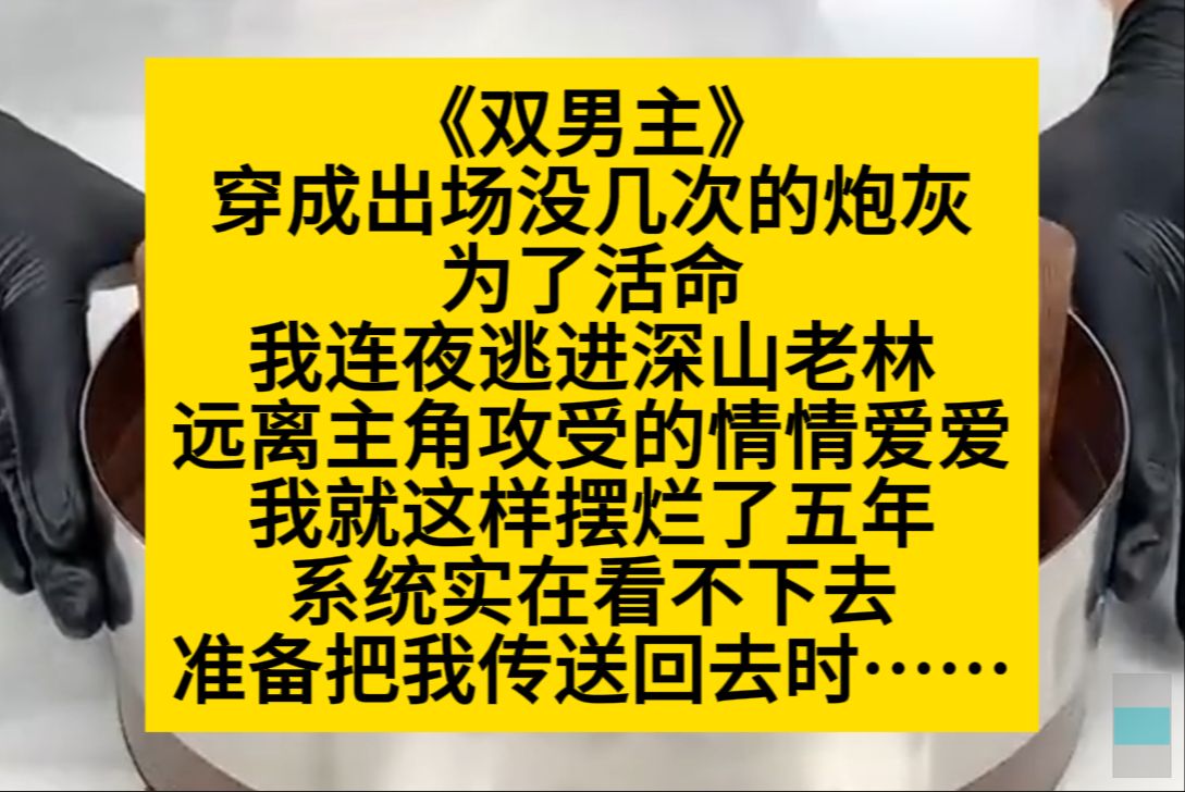 双男主 穿成炮灰后,为了活命,原理主角攻受的情情爱爱,我连夜逃进深山老林,五年都没出去,系统急了……小说推荐哔哩哔哩bilibili