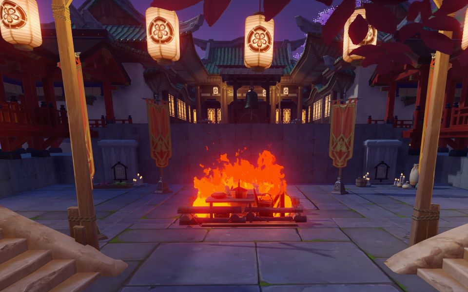 【原神-尘歌壶】《火渡来生》胡桃 往生堂风格