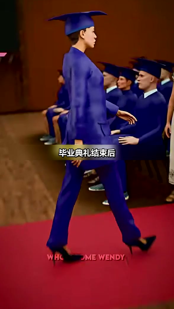 毕业典礼结束后她从父母身边走过径直跑向了