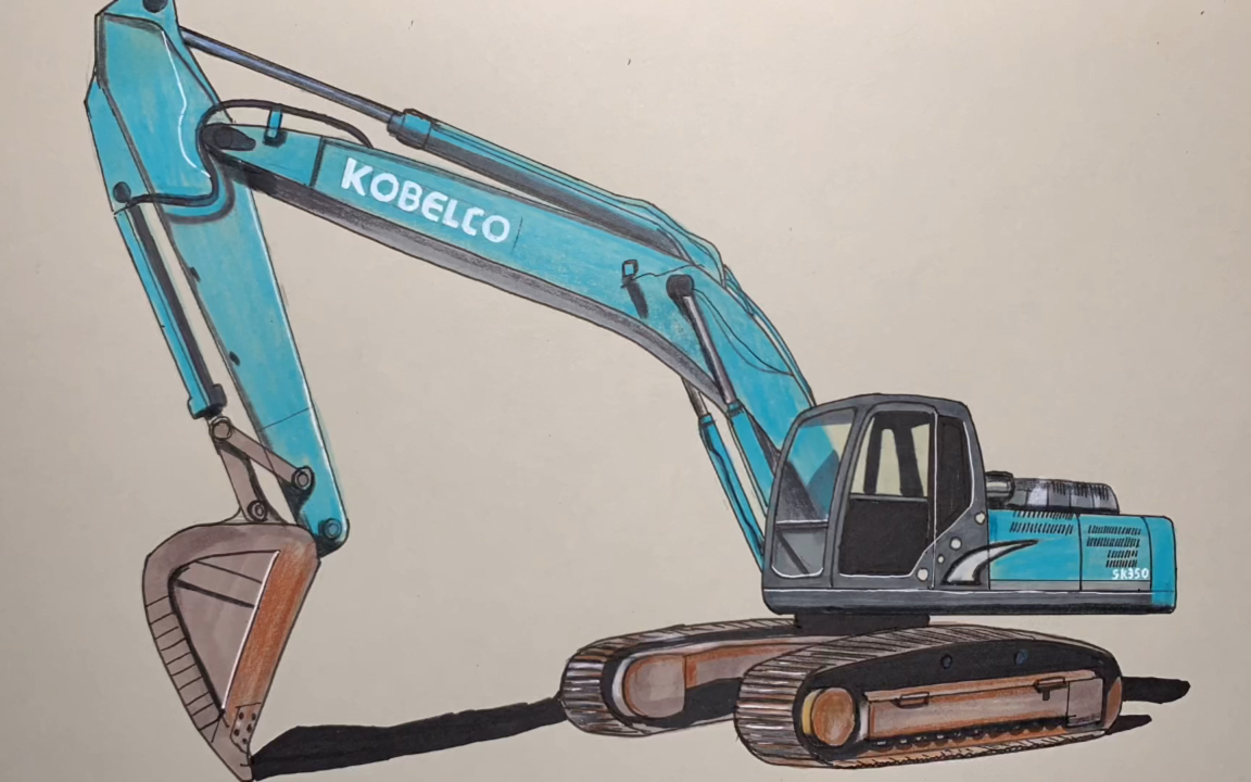 手绘神钢挖掘机,谢谢大家的支持