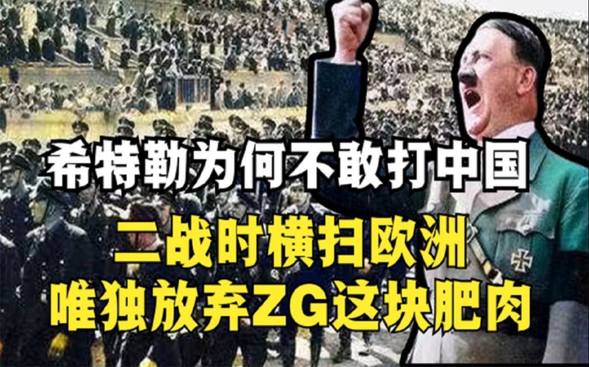 [图]屠夫希特勒为何不敢打中国？德国横扫欧洲，唯独放弃我国这块肥肉