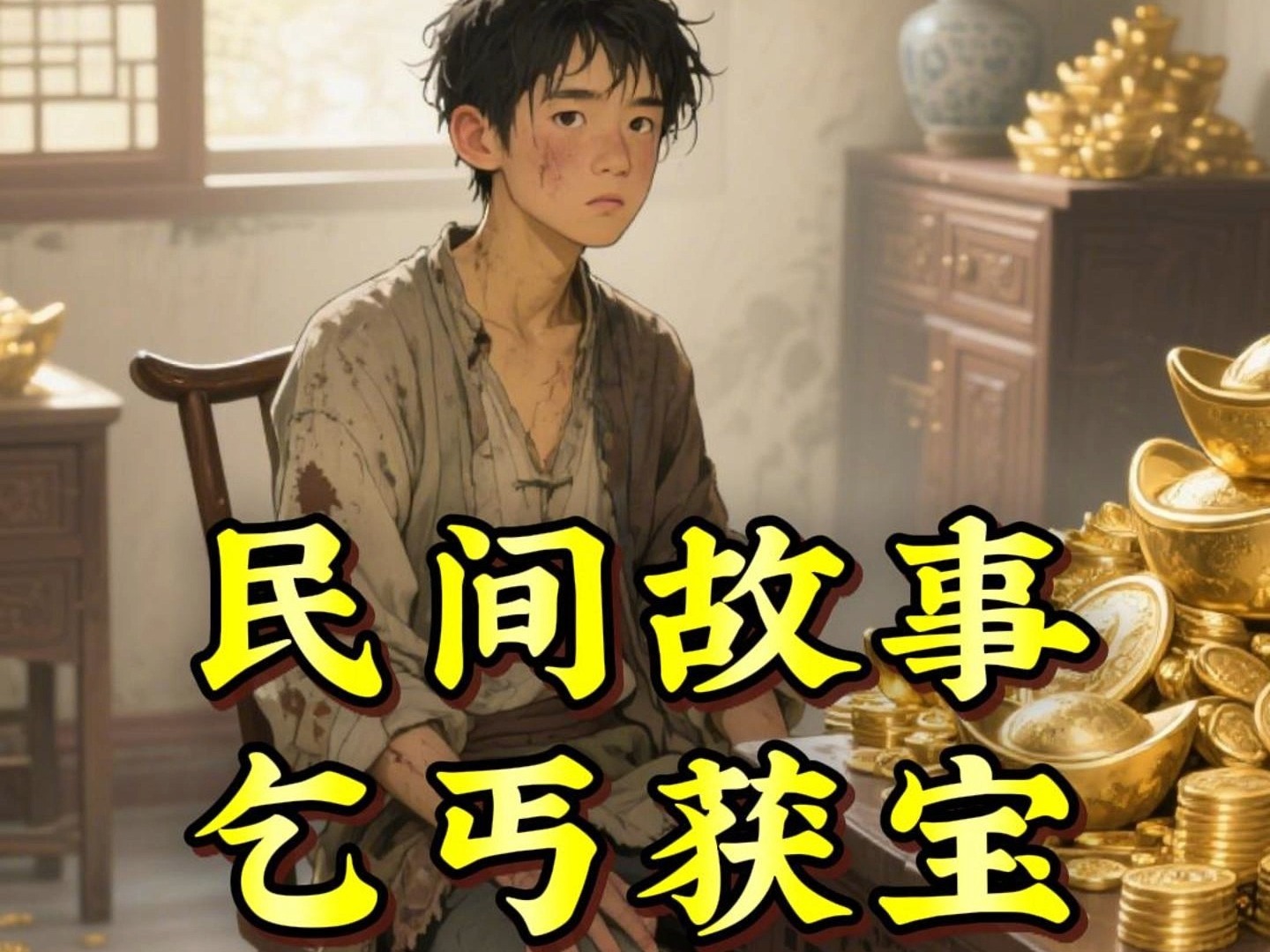 今天讲一个乞丐获得财宝的故事