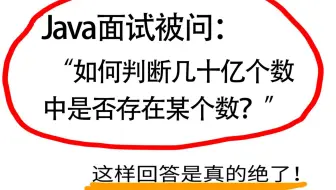 【Java面试】场景题：如何快速判断几十亿个数中是否存在某个数？