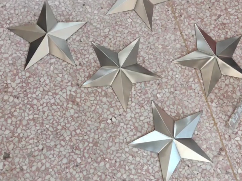 拉丝不锈钢冲压五角星,来图定制#不锈钢五角星#三维五角星#不锈钢徽章