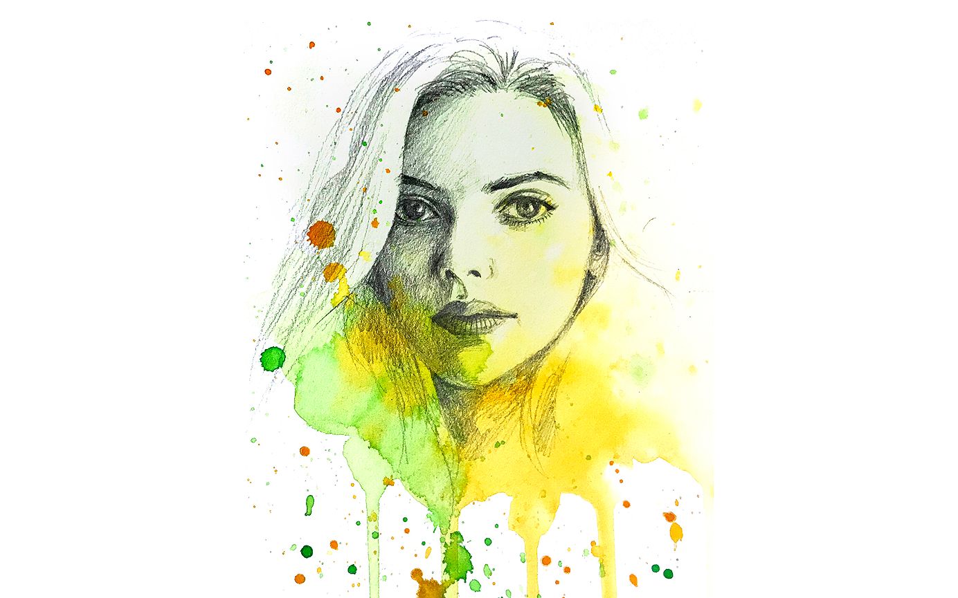 【马丁涂图】铅笔淡彩全过程——《斯嘉丽·约翰逊》