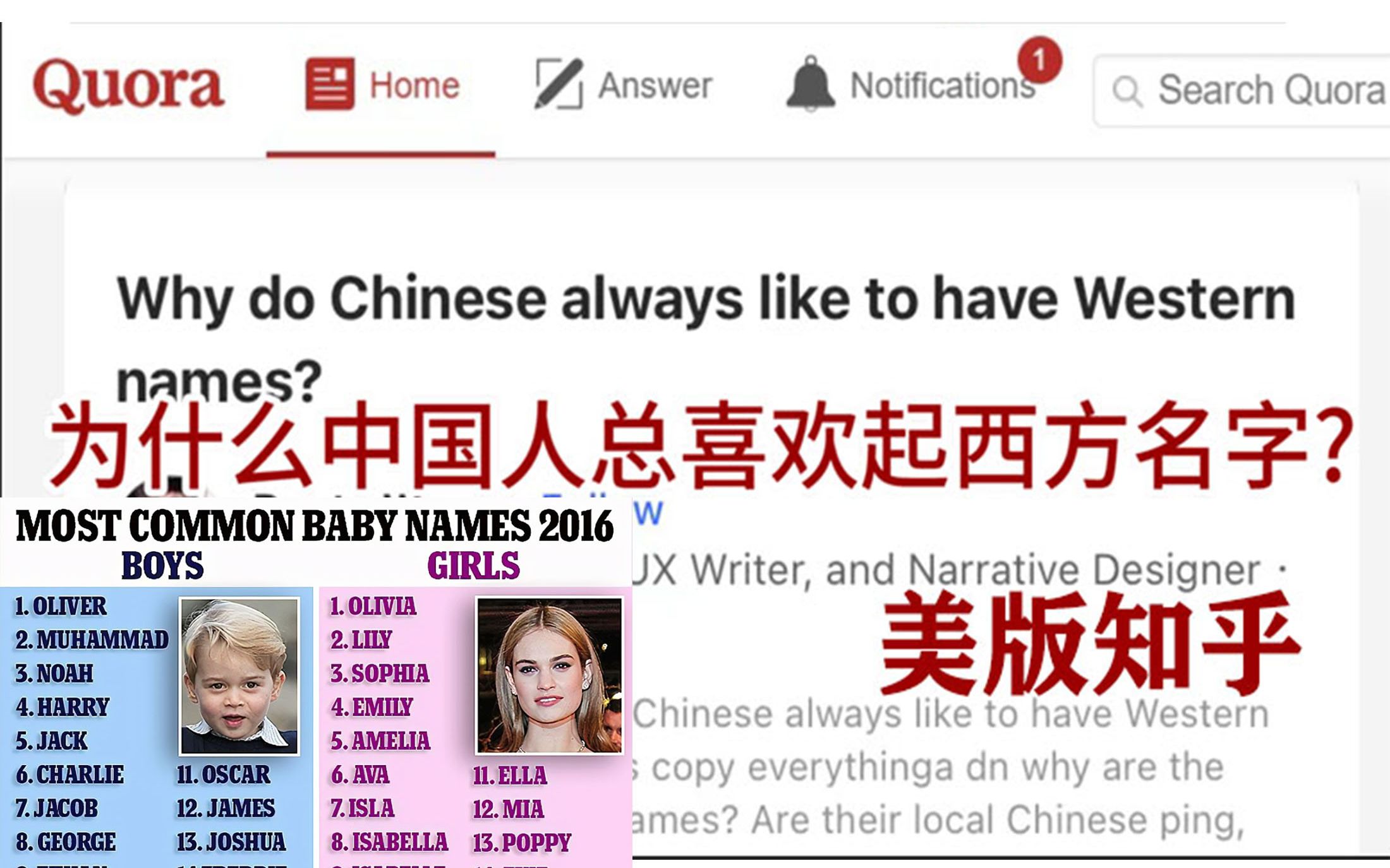 [图]国外网友：为什么中国人总是喜欢起西方名字？