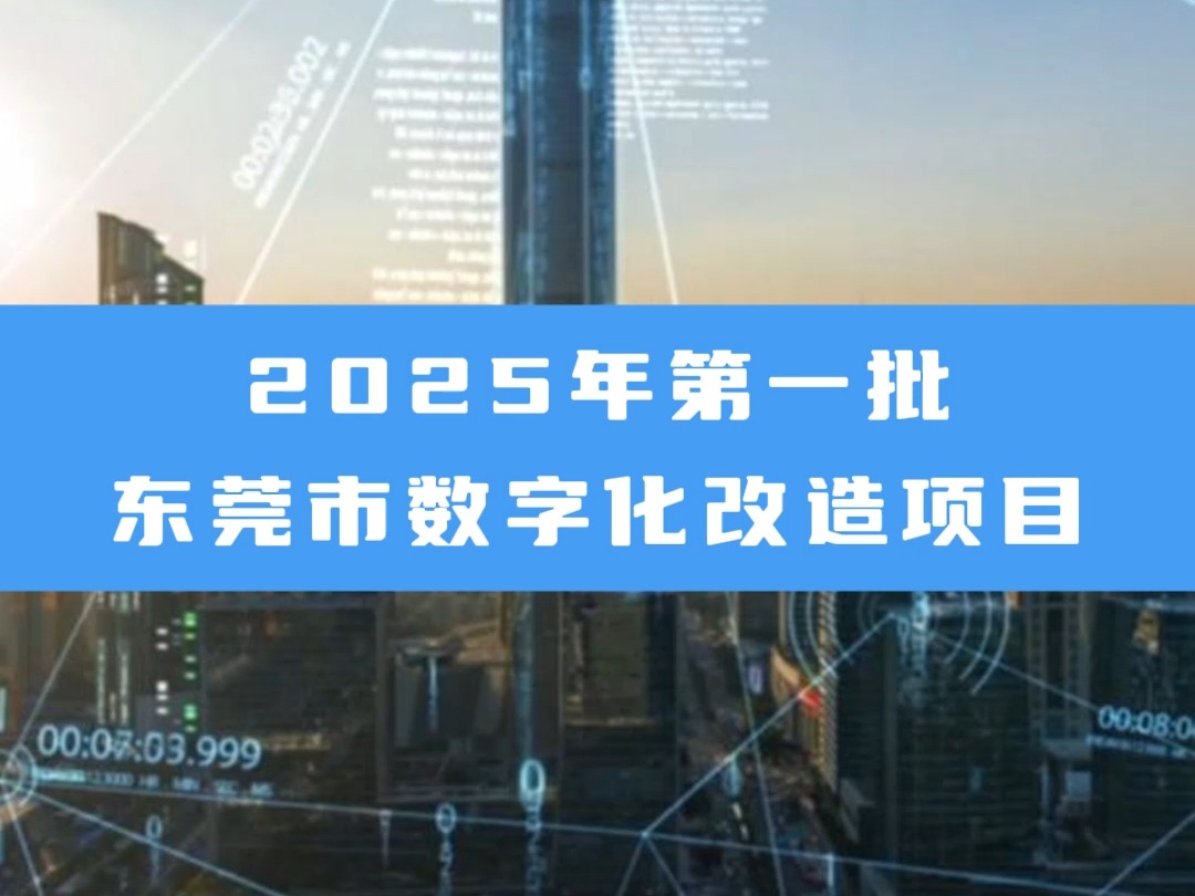 2025年第一批东莞市数字化改造项目哔哩哔哩bilibili