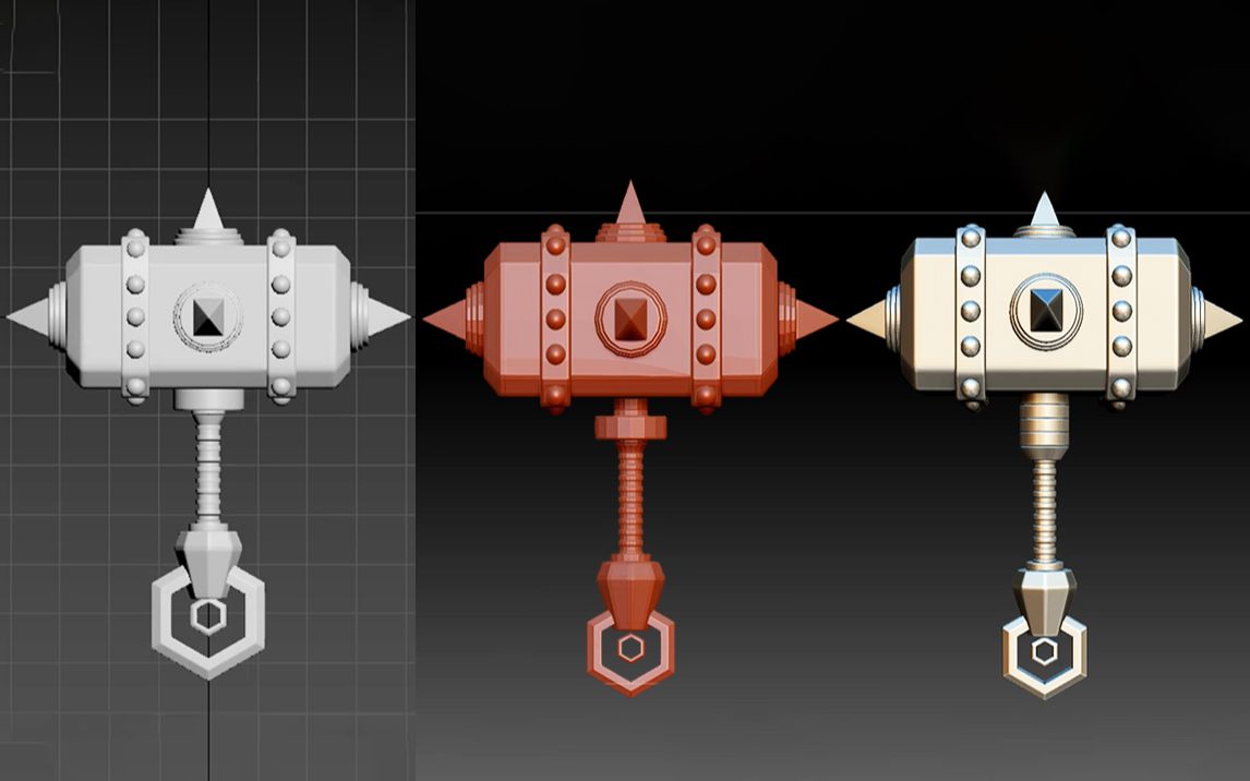 【3dmax zbrush建模】简单战锤模型制作,零基础低模布线,高模细节雕刻