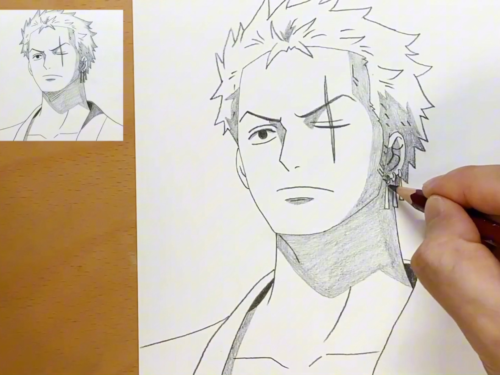 如何从《海贼王》中画出索隆动漫