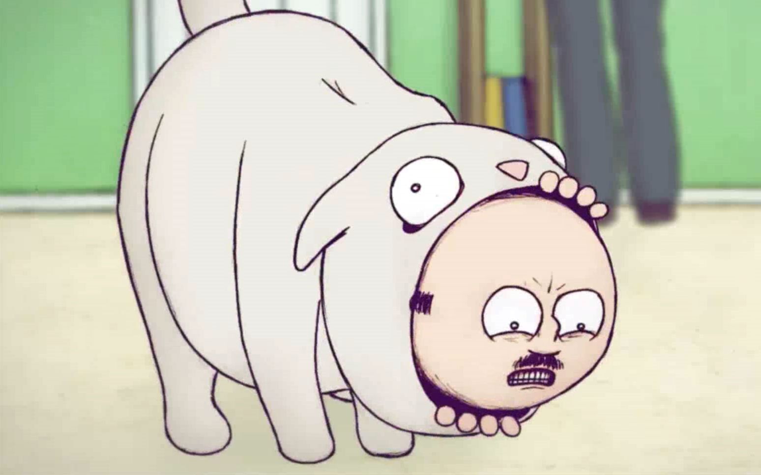 女子看到从猫咪肚子里钻出来一个男人,比老鼠还小,一部搞笑动画_哔哩