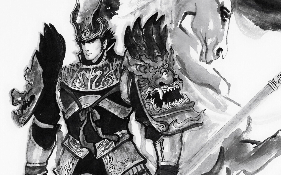 水墨丹青画吕布