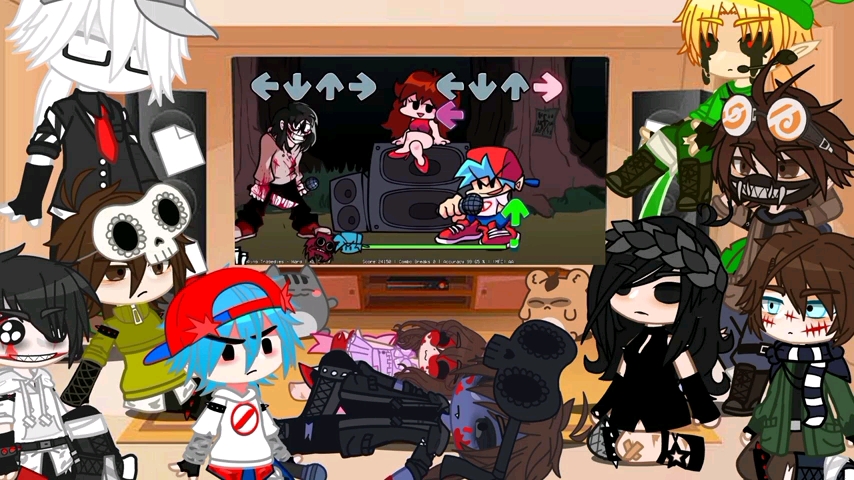 creepypasta与bf反应杀手杰夫mod和瘦长鬼影mod