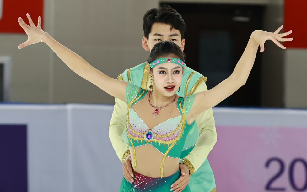 李祉璇邓善予 甲组冰舞冠军 自由舞 2023/2024赛季全国花样滑冰少年