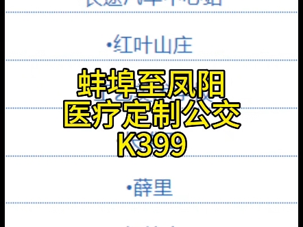 蚌埠至凤阳医疗定制公交K399试运营哔哩哔哩bilibili