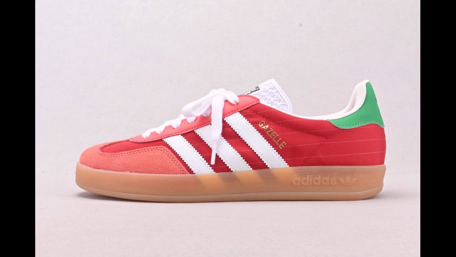 阿迪达斯三叶草 adidas gazelle indoor 条纹红白绿奥运限定羚羊内训