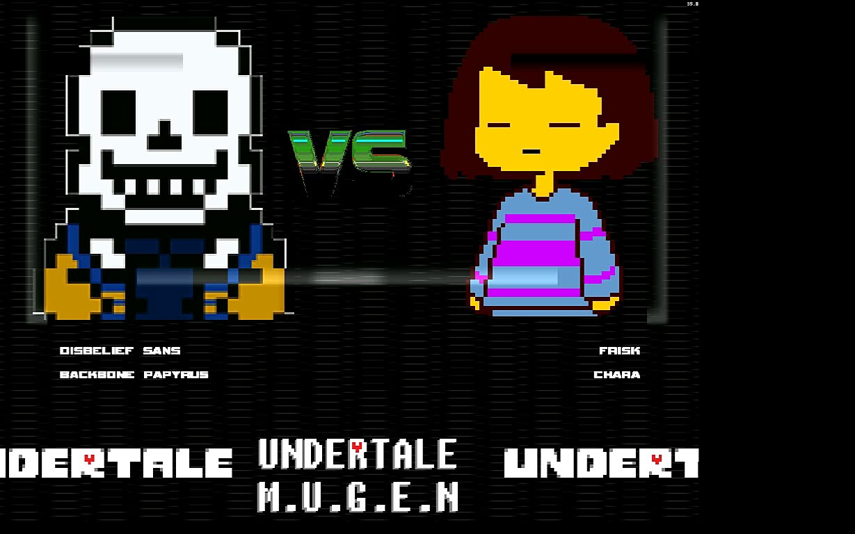 【undertale mugen】全然不信papyrus&全然不信sans vs frisk&chara