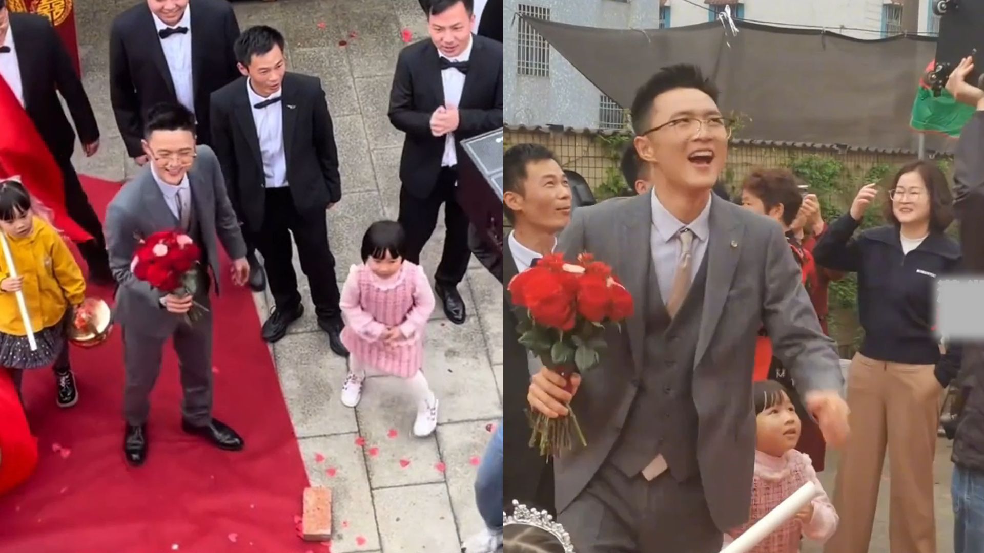 新郎带伴郎团扛音箱接亲,边走边唱《大花轿》嗨翻全场,社牛无疑