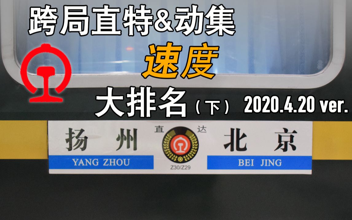 谁跑得最快?中国铁路跨局直特&动集速度大排名2020.4ver.(下)哔哩哔哩bilibili